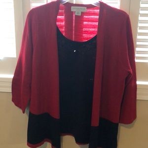 NWOT black and read sweater. Size PL